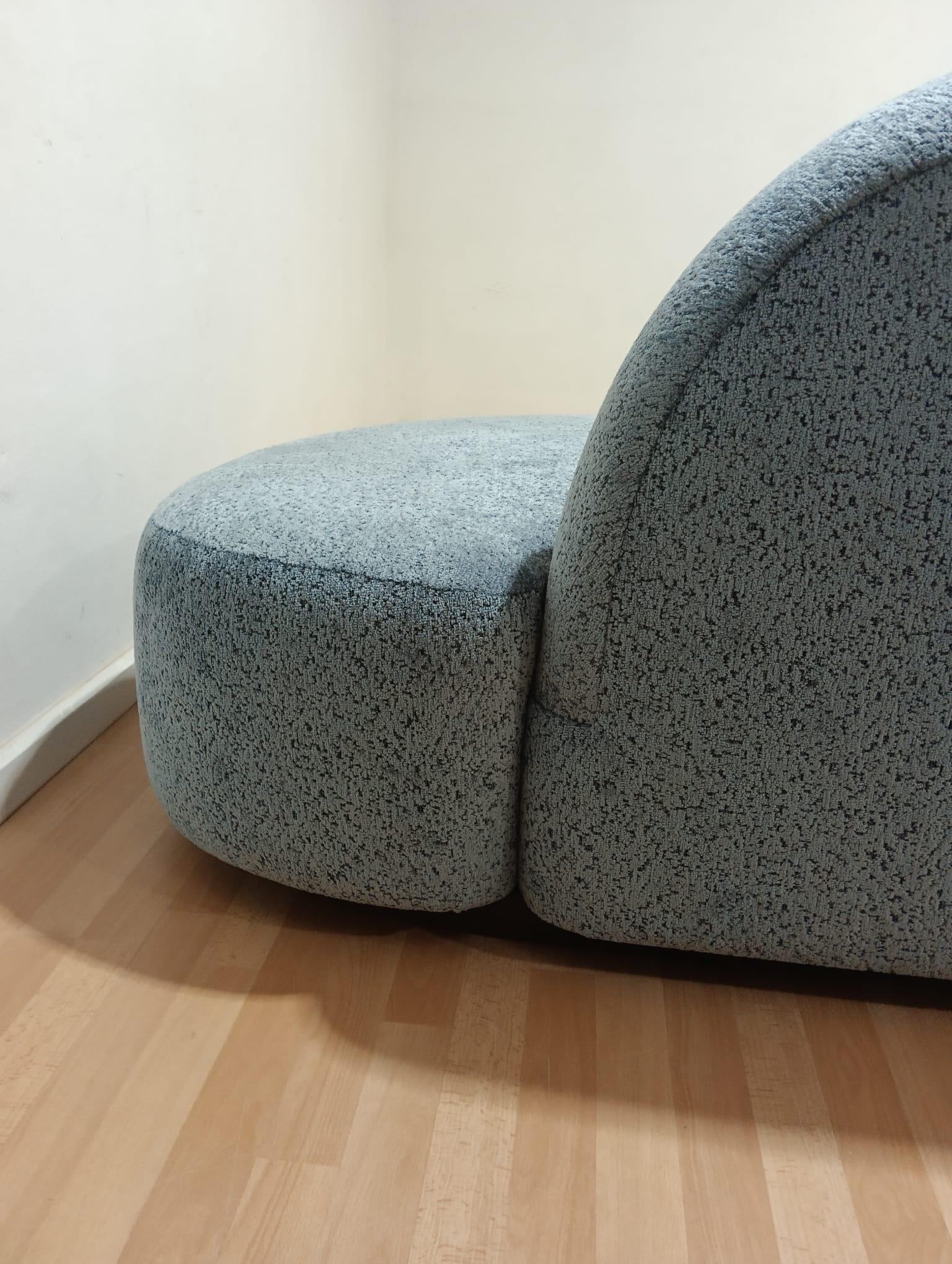 Illusion Curved Sofa – Shale Stone Edition For Sale 4
