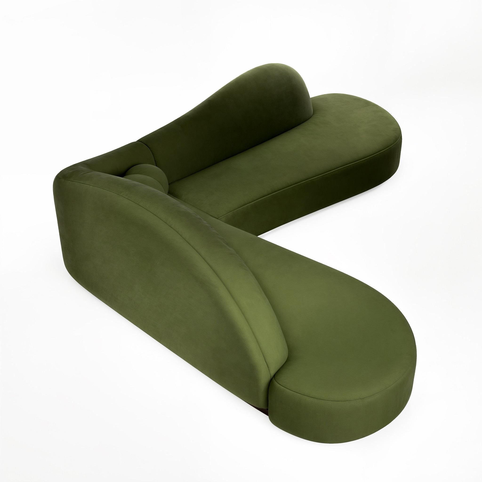 Illusion Curved Sofa – Shale Stone Edition For Sale 2