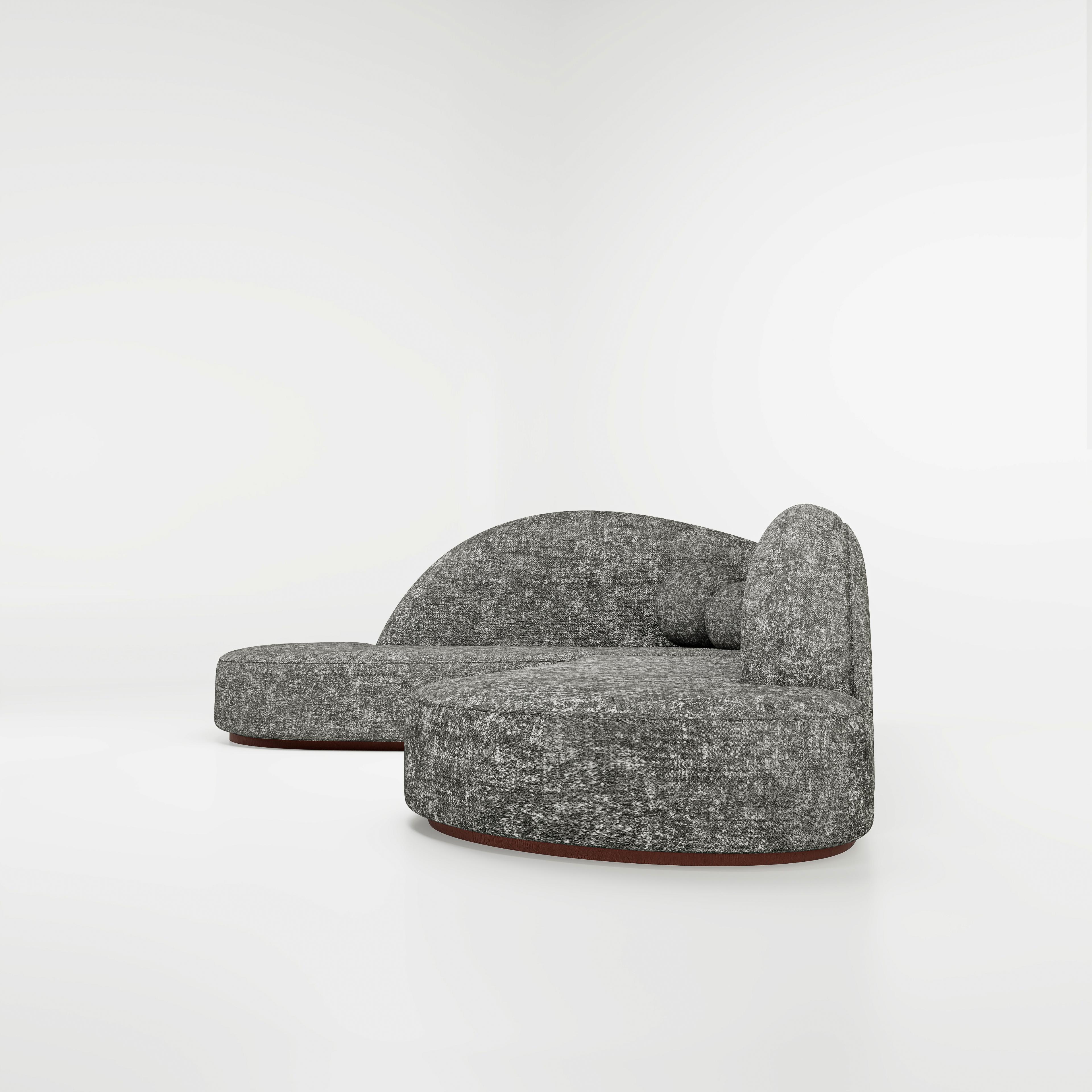 Illusion geschwungenes Ecksofa aus gewebtem Jacquard-Stoff mit besonderem Marmoreffekt (Portugiesisch) im Angebot