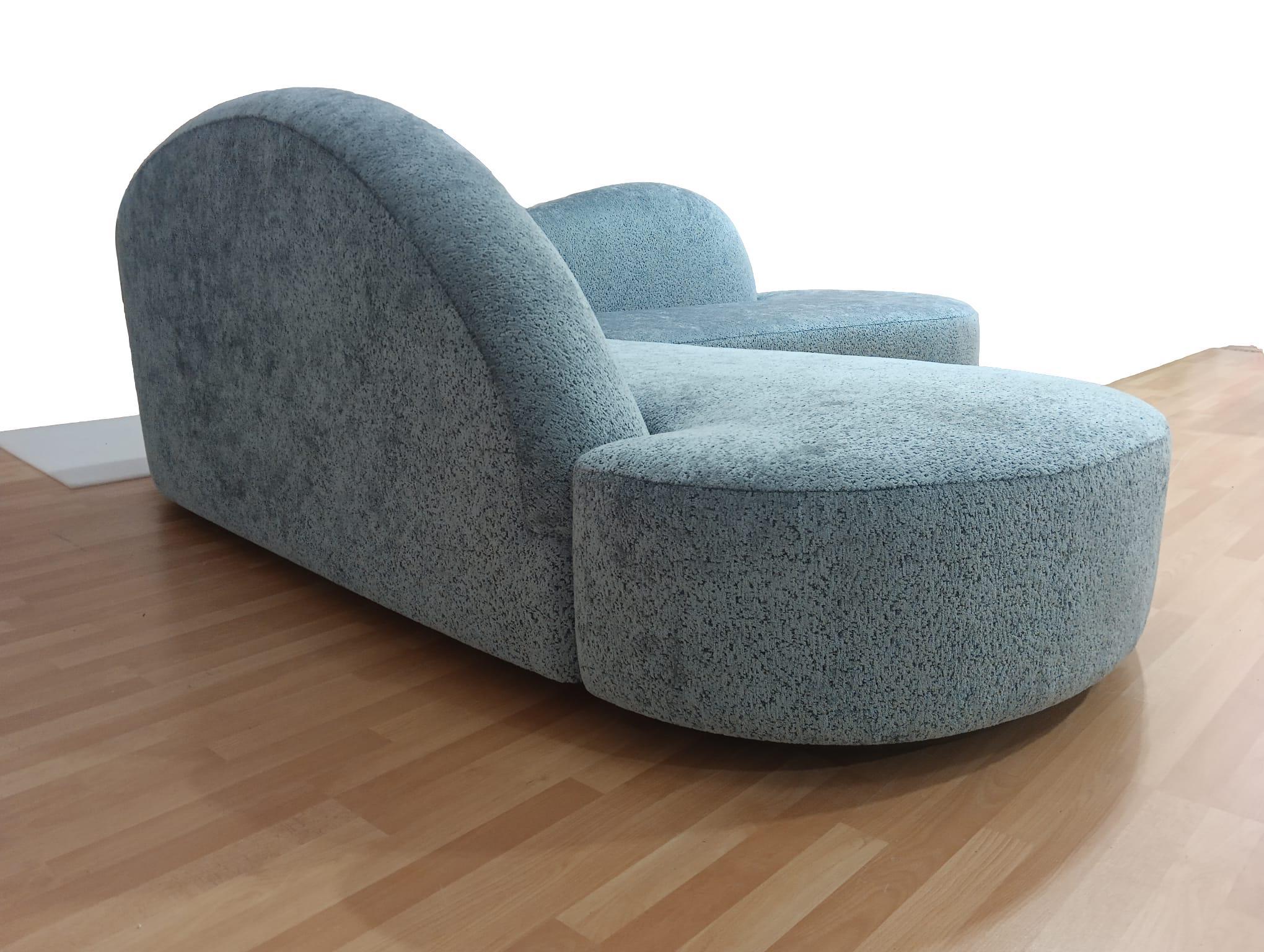 Illusion geschwungenes Ecksofa aus gewebtem Jacquard-Stoff mit besonderem Marmoreffekt (Polster) im Angebot
