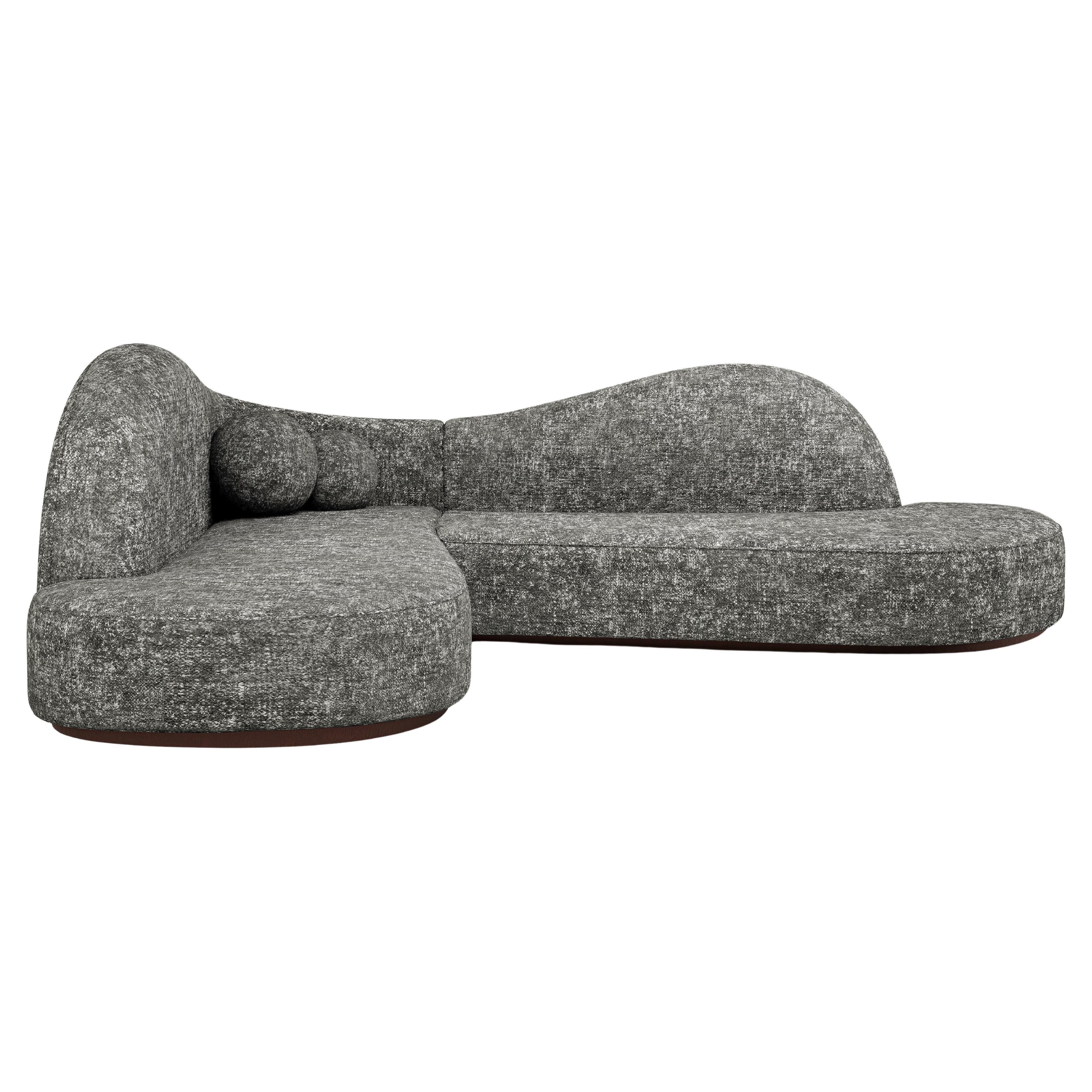 Sofa d'angle incurvé en tissu jacquard tissé avec effet marbré spécial