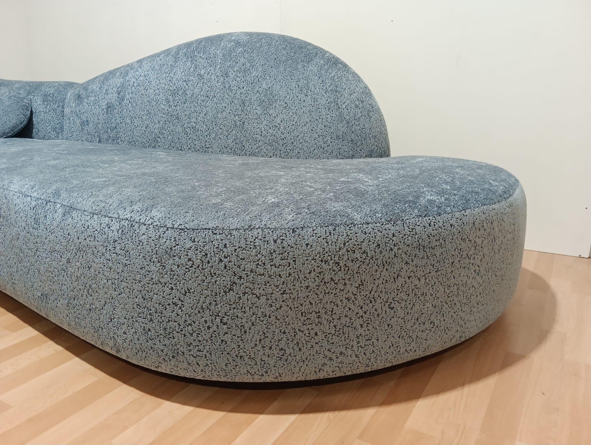 Contemporary Illusion Curved Sofa – Shale Stone Edition For Sale