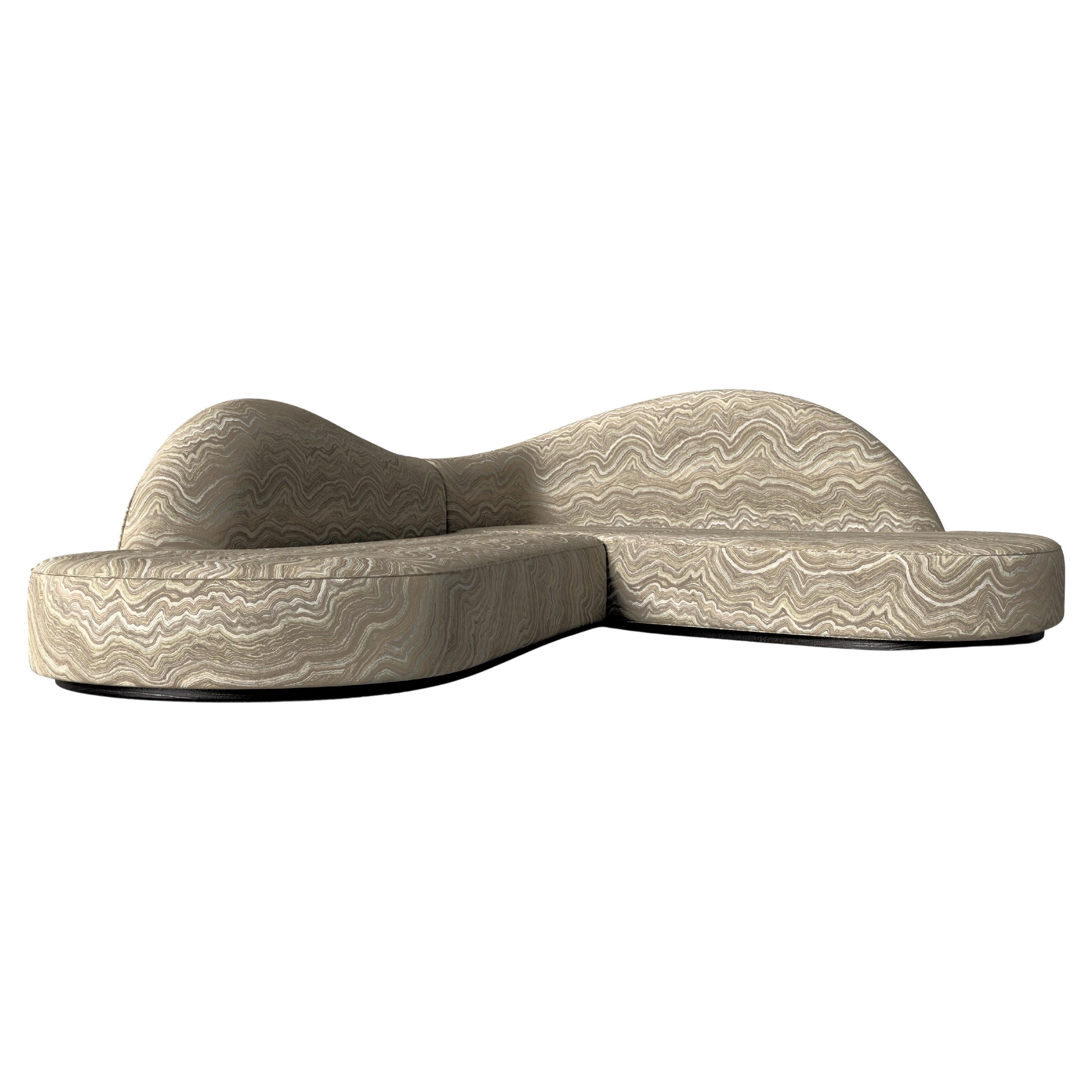 Illusion Curved Sofa – Shale Stone Edition