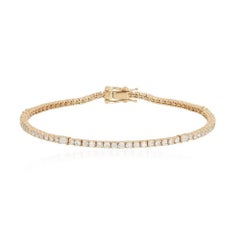 Illusion Diamond Bracelet Tennis Baguette en or jaune 14K (ou 18k sur demande)