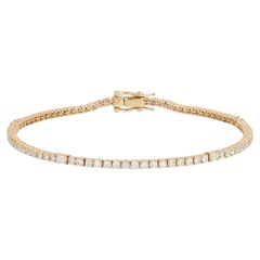 Illusion Diamond Bracelet Tennis Baguette en or jaune 14K (ou 18k sur demande)