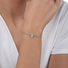 Illusion Diamond Chain Bracelet in 18K White Gold, Medium