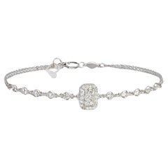 Illusion Diamond Chain Bracelet in 18K White Gold, Small