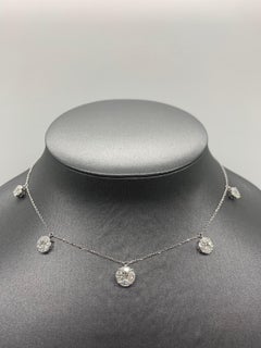 Illusion Diamond Charm Necklace in 18K White Gold