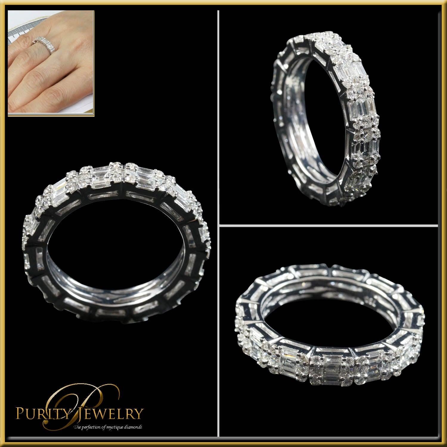 For Sale:  Illusion Diamond Horizontal Eternity Ring in 18 Karat Gold 4