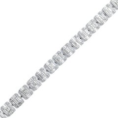 Illusion Emerald Diamond Tennis Bracelet