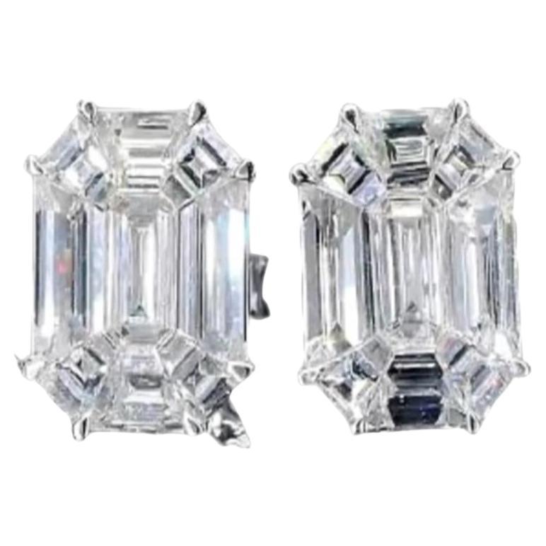Illusion Emerald Shape Earrings