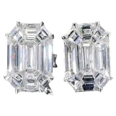 Illusion Emerald Shape Earrings