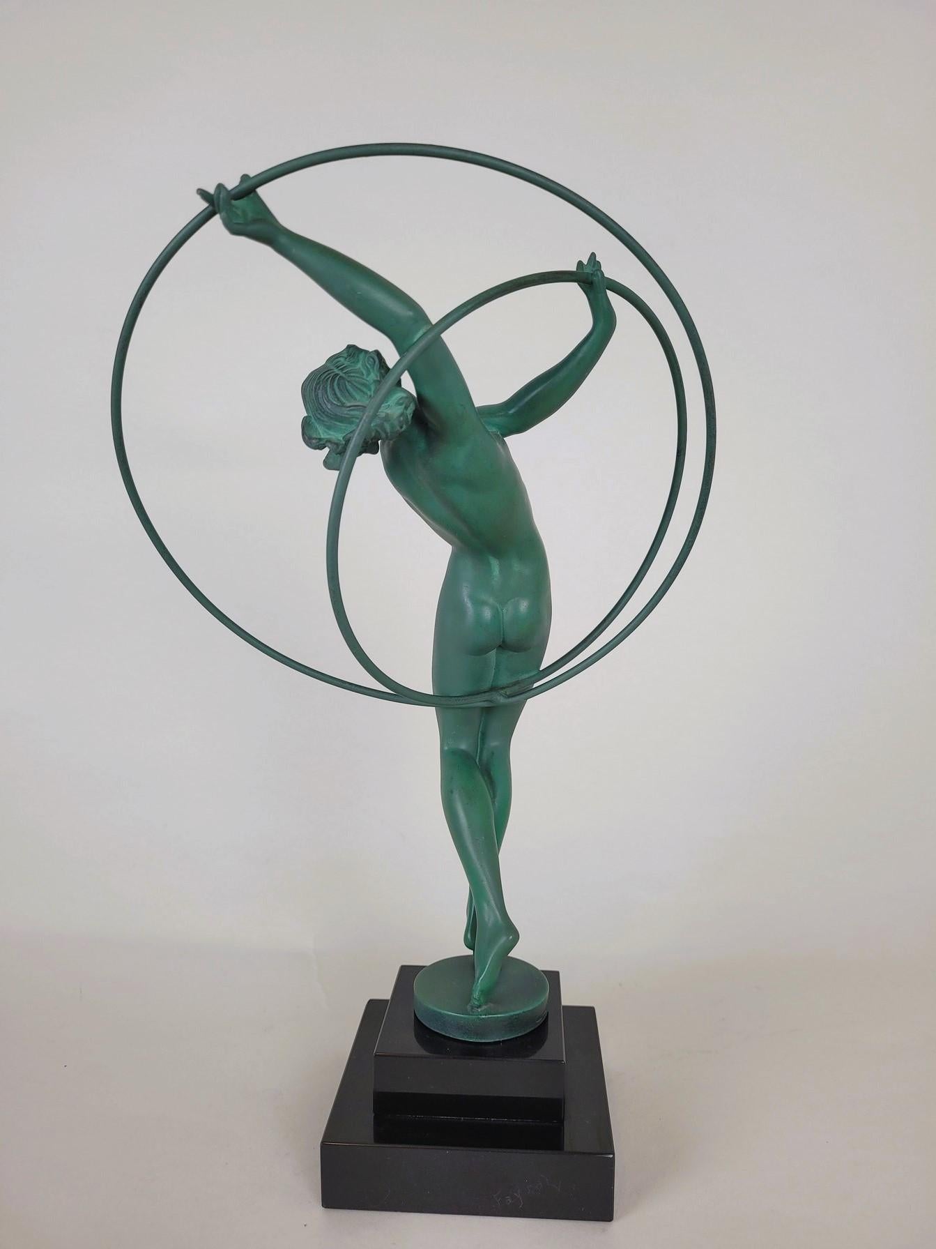 French Illusion, Fayral And Max Le Verrier, Signed Sculpture, Art Deco, 20th Century For Sale