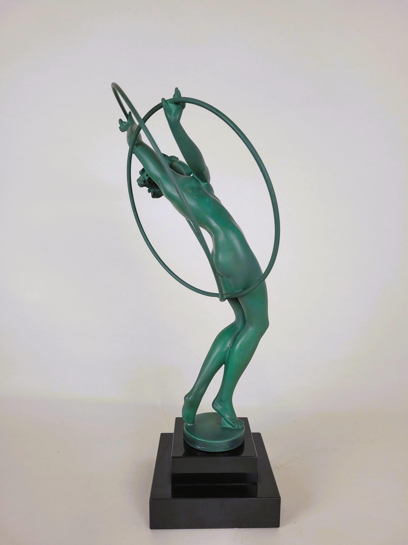 Illusion, Fayral And Max Le Verrier, Signed Sculpture, Art Deco, 20th Century In Good Condition For Sale In MARSEILLE, FR
