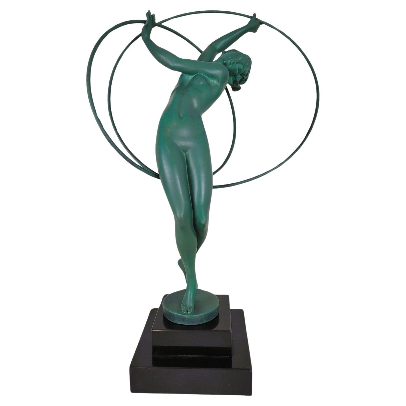 Illusion, Fayral And Max Le Verrier, Signed Sculpture, Art Deco, 20th Century For Sale