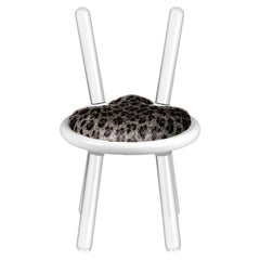 Illusion Leopard Kids Chair in Acrylic with Fur Seat by Circu Magical Furniture