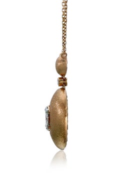 Illusion Oval Diamond Pendant Necklace 18 Karat Rose Gold