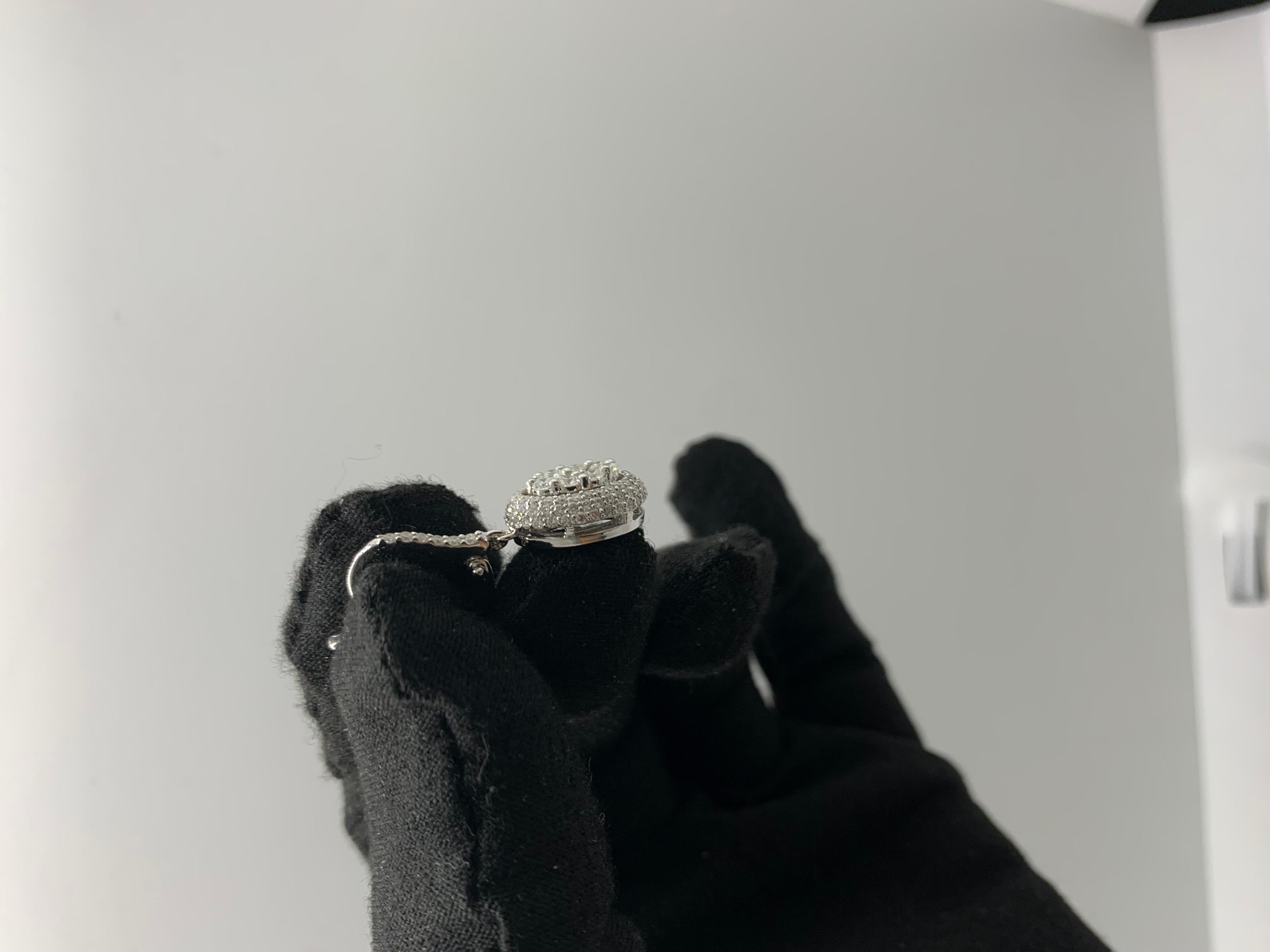 De las mujeres Pendientes Gota Ovalada Ilusión de Diamantes en Oro Blanco de 18 K en venta
