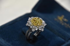 Illusion Pie Cut Fancy Yellow Diamond Ring