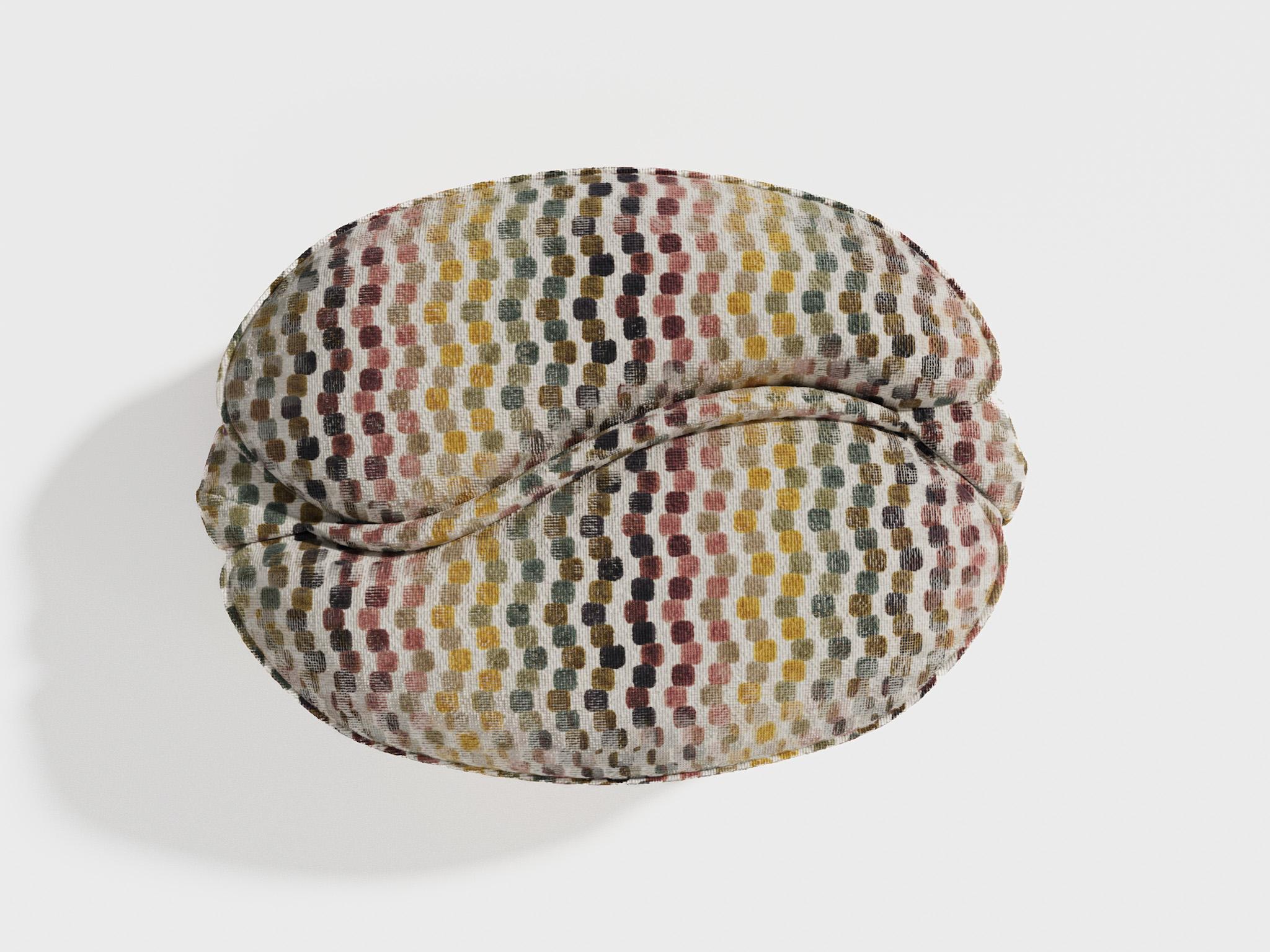 Illusion Pouf 'Orphisme' Upholstery by Alexandre Ligios, Organic Curves Chair In New Condition For Sale In New York, NY