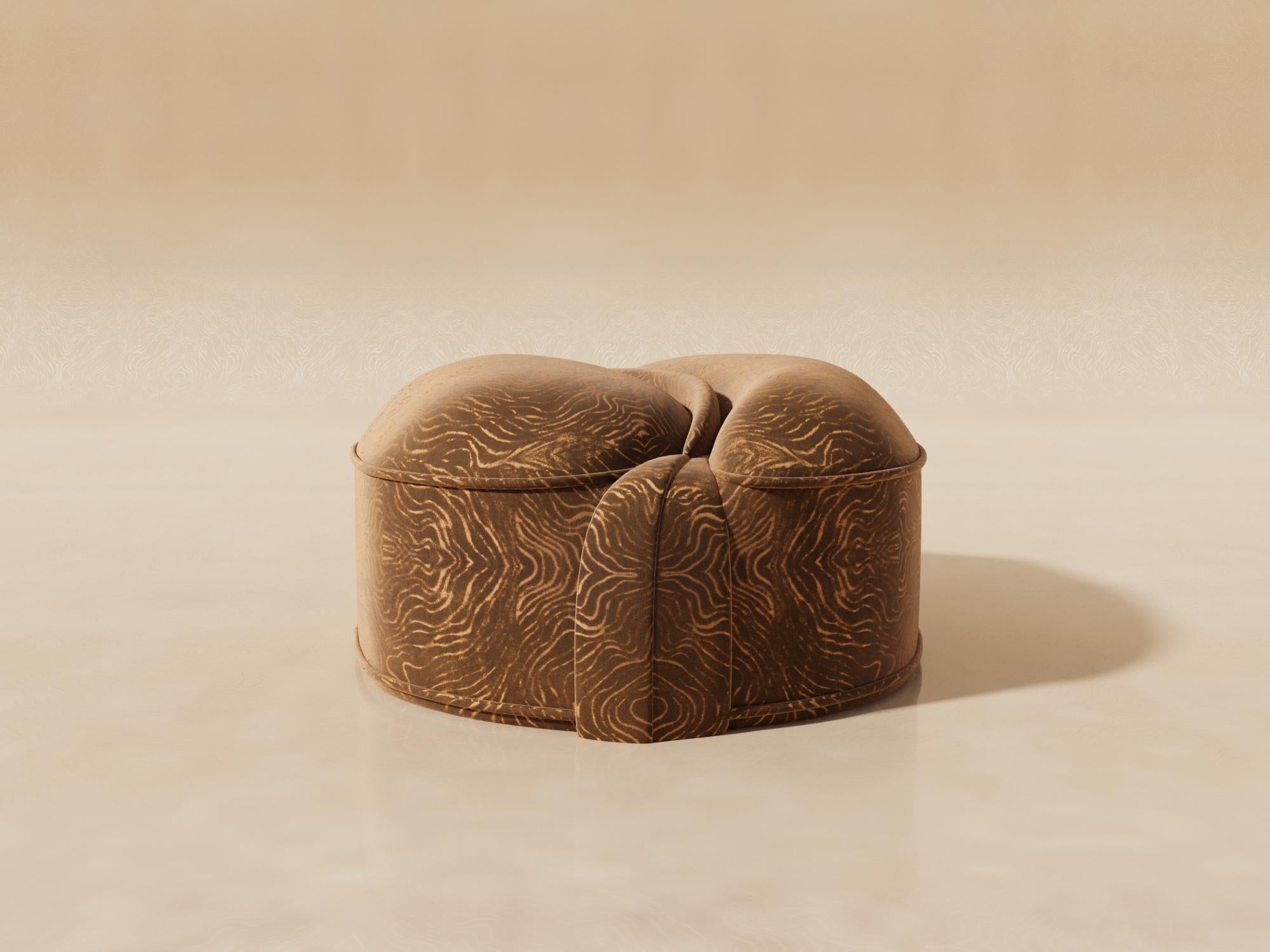 Modern Illusion Pouf 'Piti' Fabric Upholstery by Alexandre Ligios, Organic Curves Chair For Sale