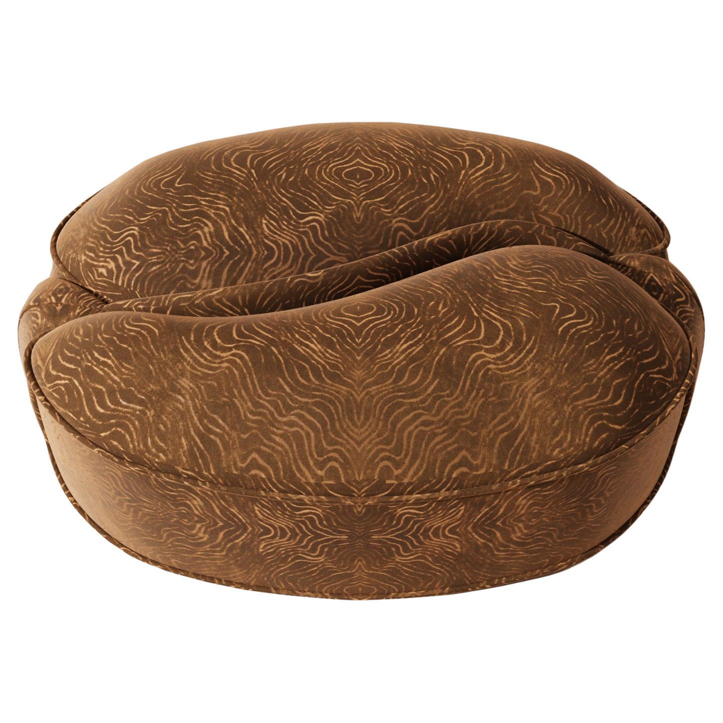 Illusion Pouf 'Piti' Fabric Upholstery by Alexandre Ligios, Organic Curves Chair