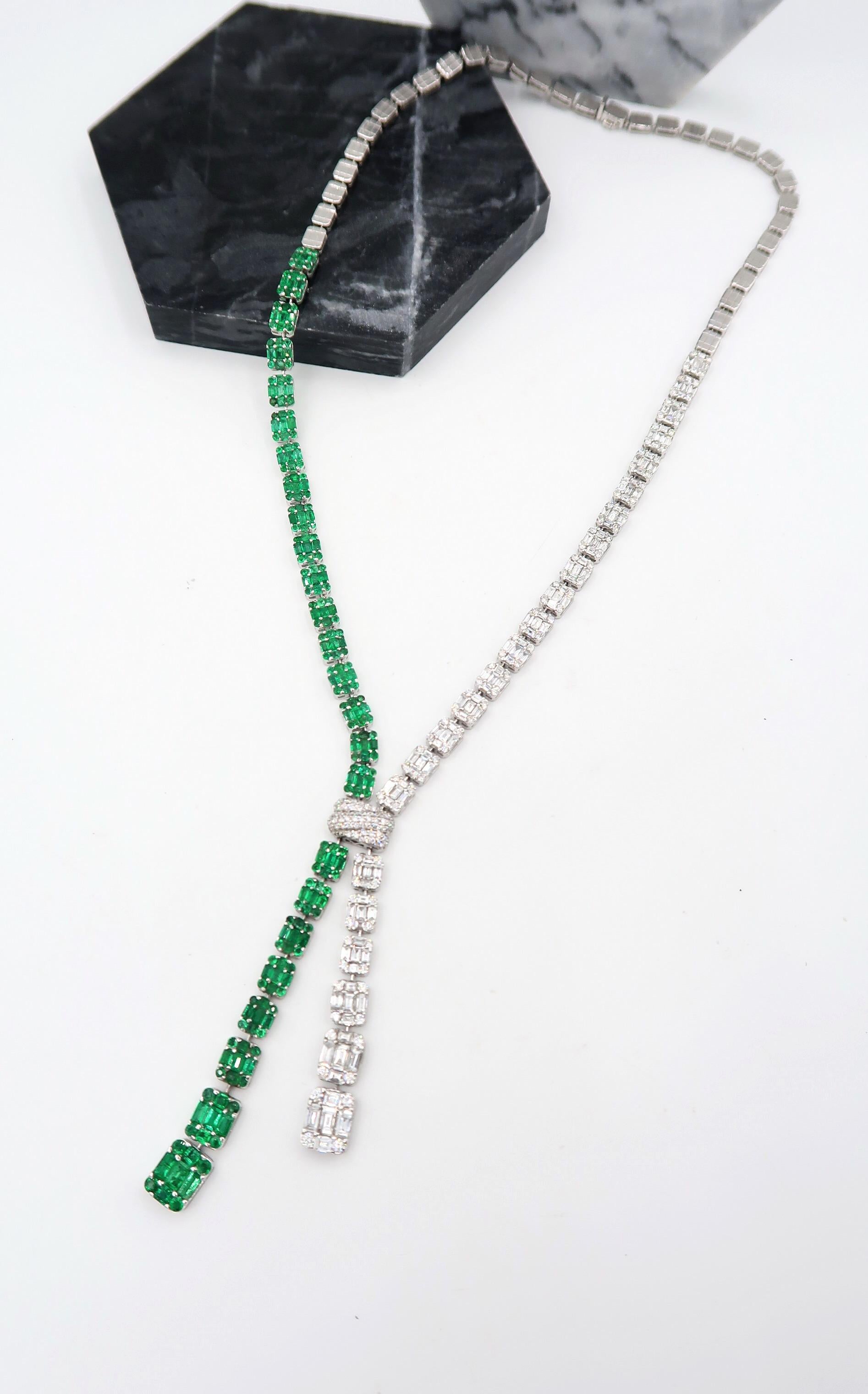 emerald lariat necklace