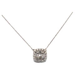 Collana con ciondolo Illusion Set Diamond in oro bianco 14k (0,25 ctw)