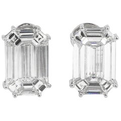 Illusion Set Diamond Stud Earrings 11.4 Carat