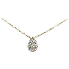 Illusion gefasste Diamant-Tropfen-Halskette 0,95 Karat 14K Gelbgold 16"