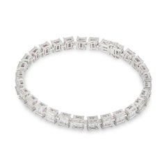 Illusion Set Diamond Tennis Bracelet 4.22 Carat