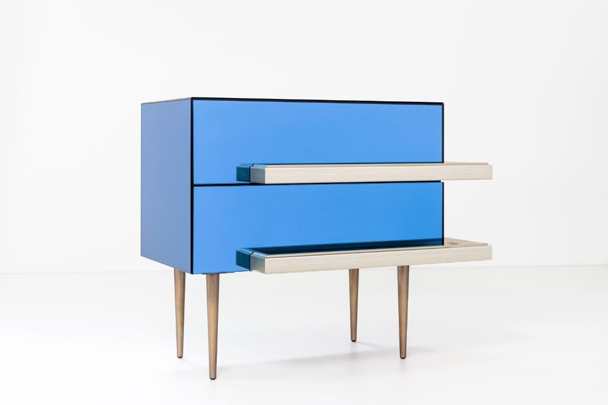 Modern Illusion Set of 2 Nightstands Water Blue by Luis Pons