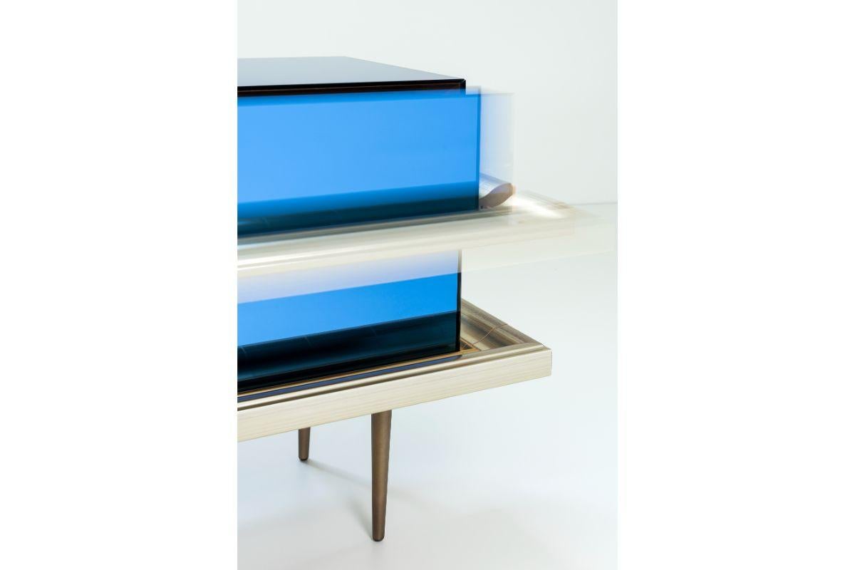 Illusion Set of 2 Nightstands Water Blue by Luis Pons In New Condition In Geneve, CH