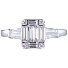Illusion Set Ring 14 Diamonds 0.67 Carat 18 Karat Gold