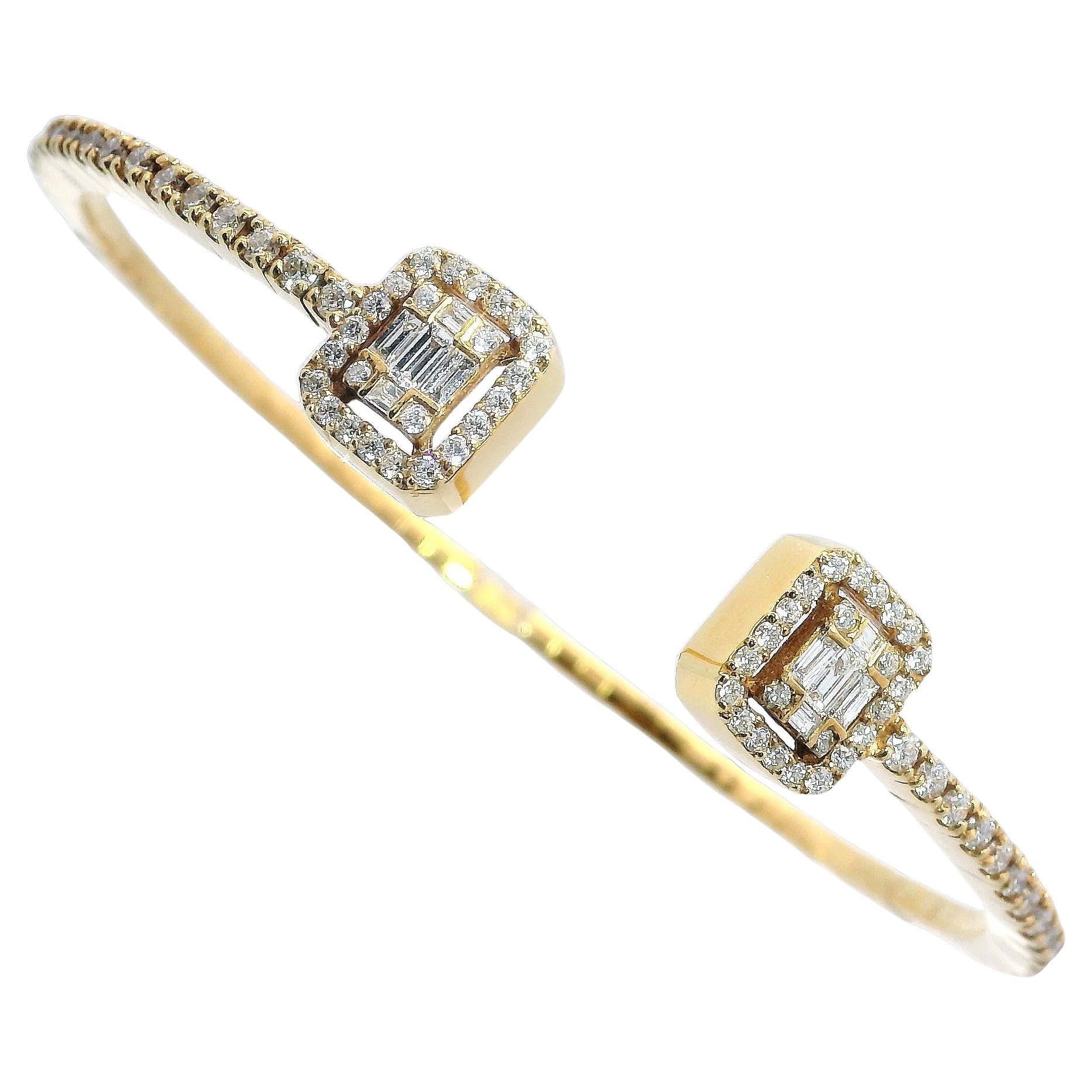 Illusionistischer Armreif mit Halo-Diamanten aus 18 Karat Roségold
