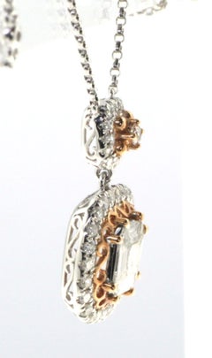 Illusion Setting Diamonds Pendant in 18K Rose and White Gold
