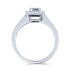 Illusion Style Diamond Double Shank Engagement Ring