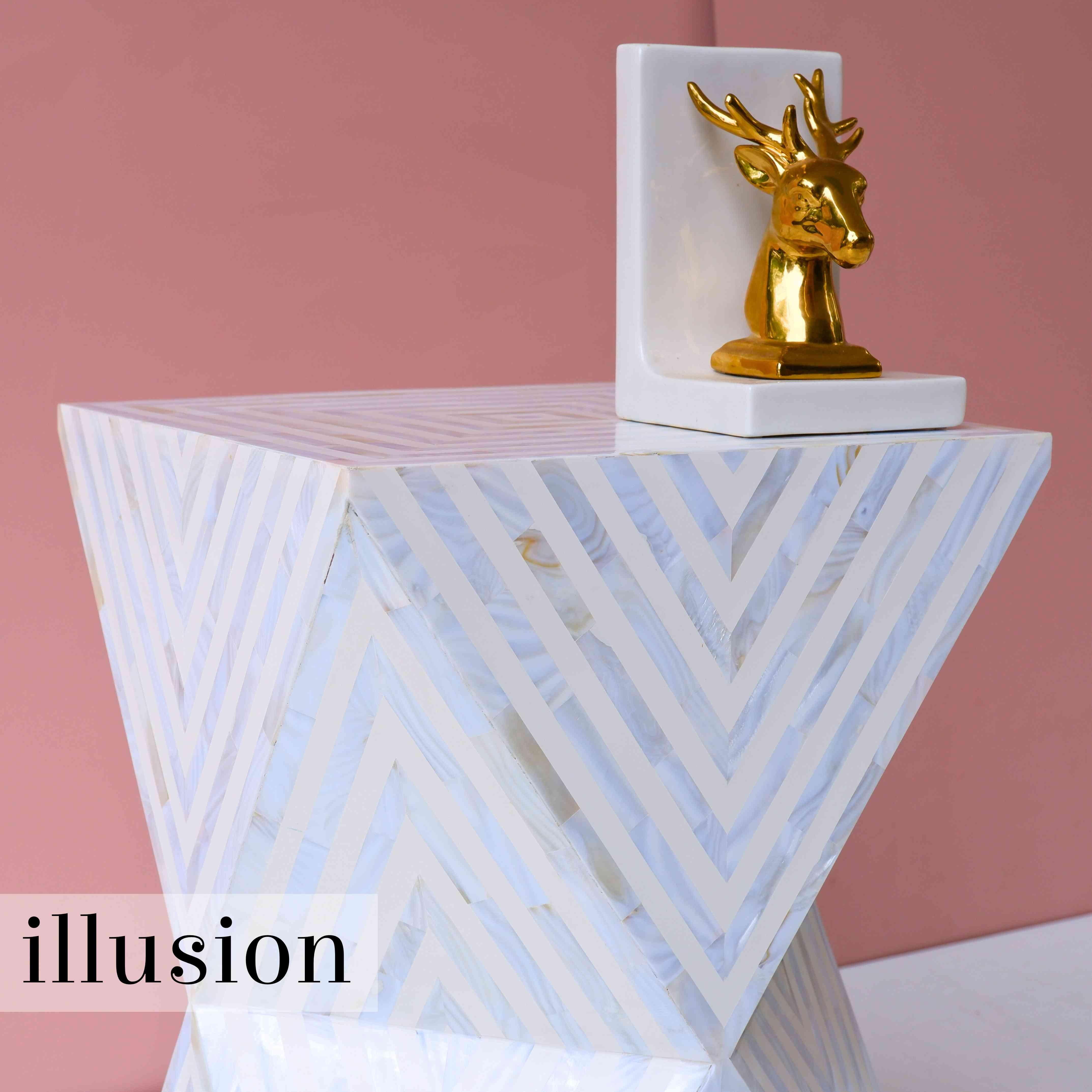 Illusion White End Table For Sale 2
