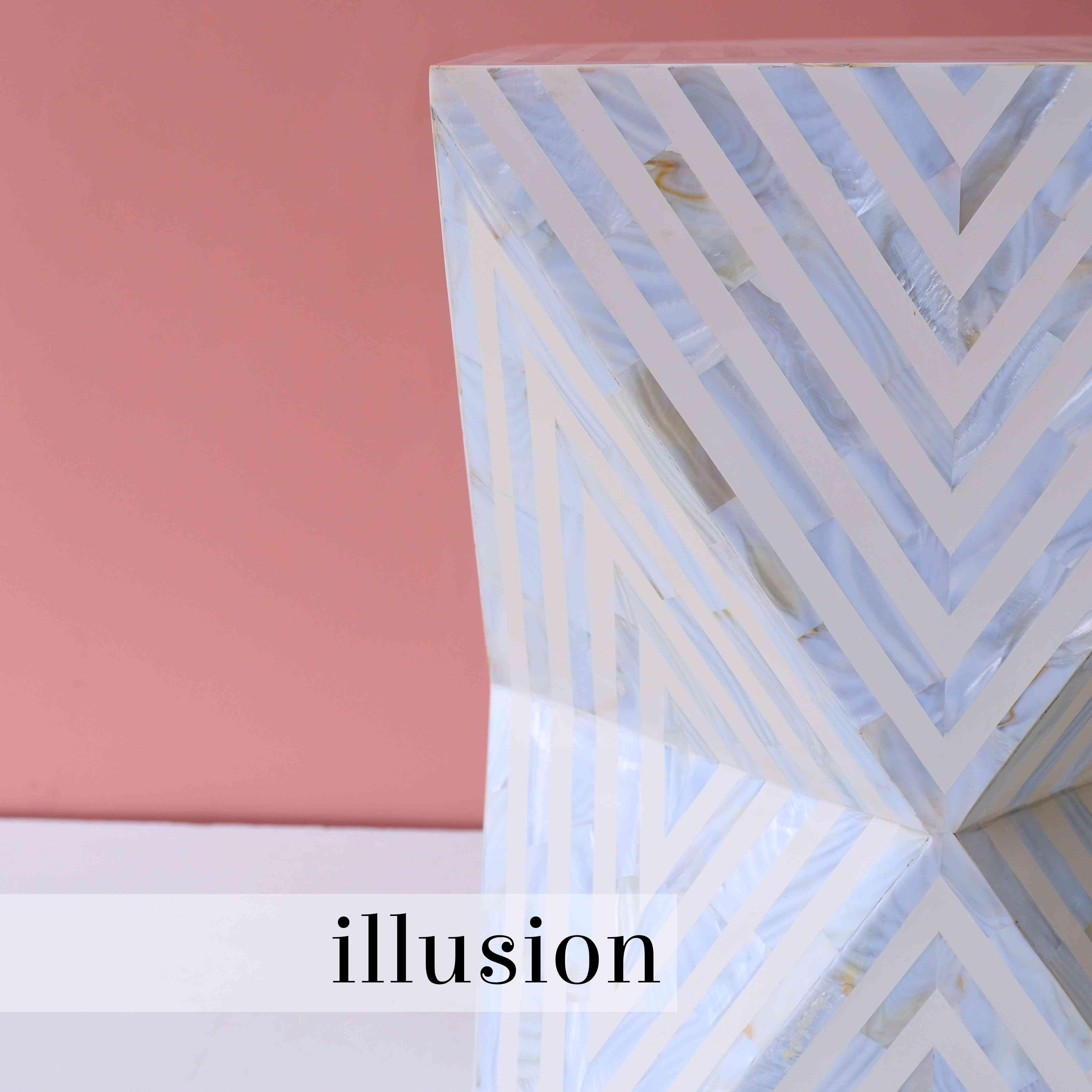 Illusion White End Table For Sale 3