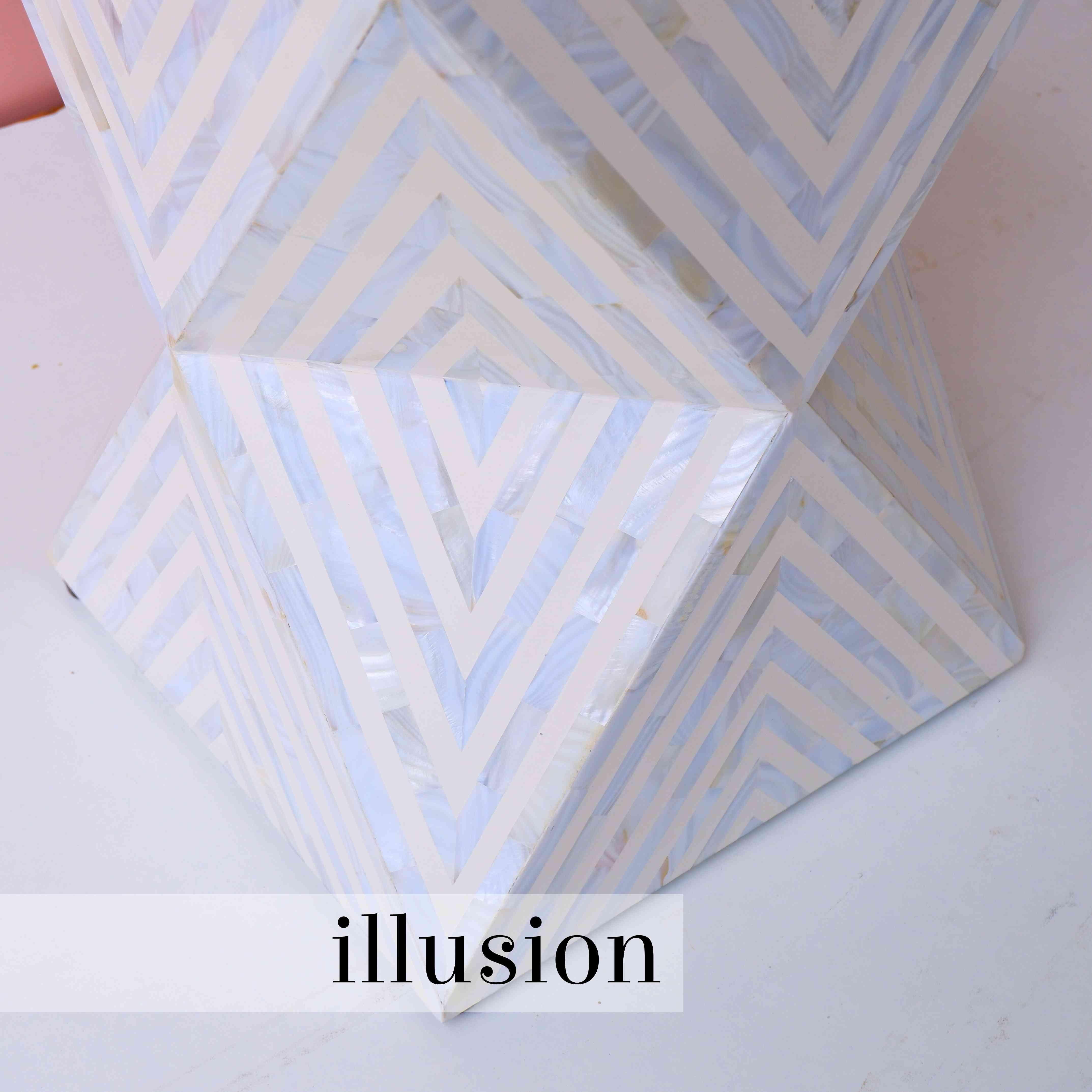 Illusion White End Table For Sale 1