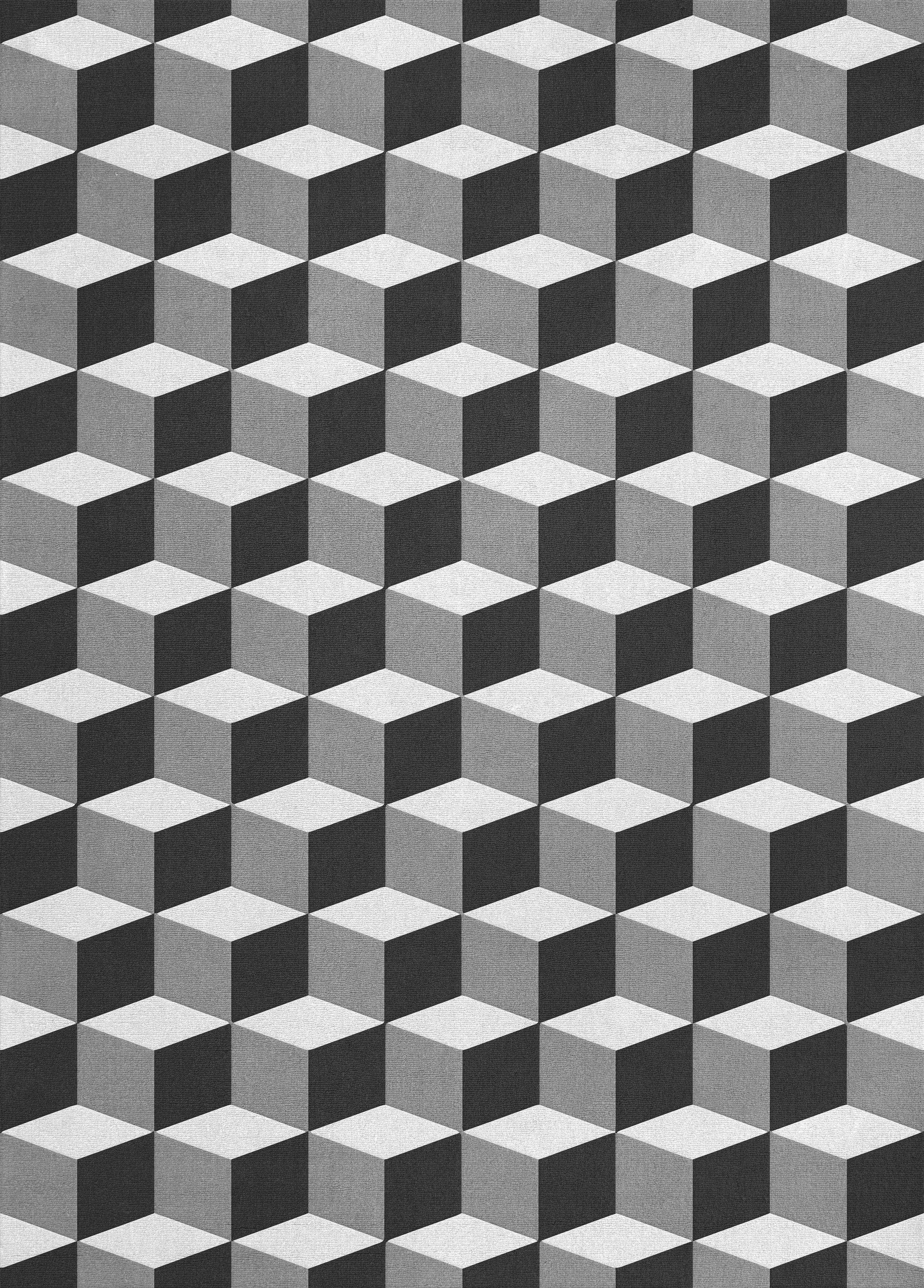 Illusion Wool Rug Monochrome
