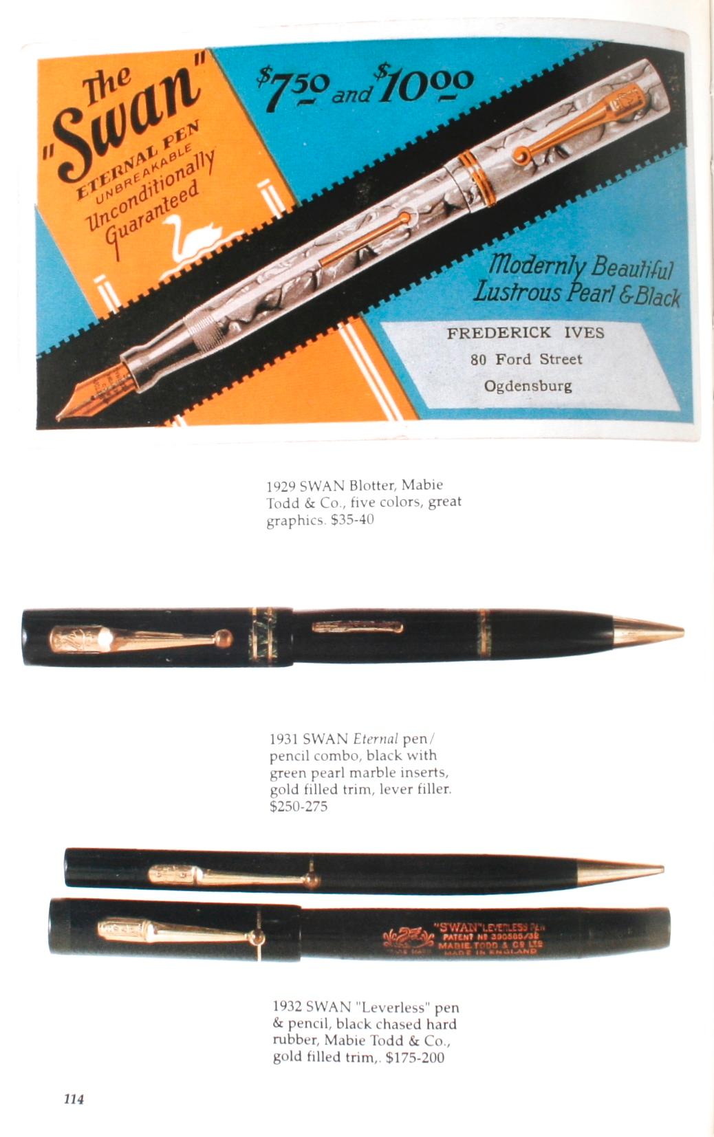Fin du 20e siècle Guide illustré des instruments d'écriture anciens par George Fischler, 1ère édition en vente