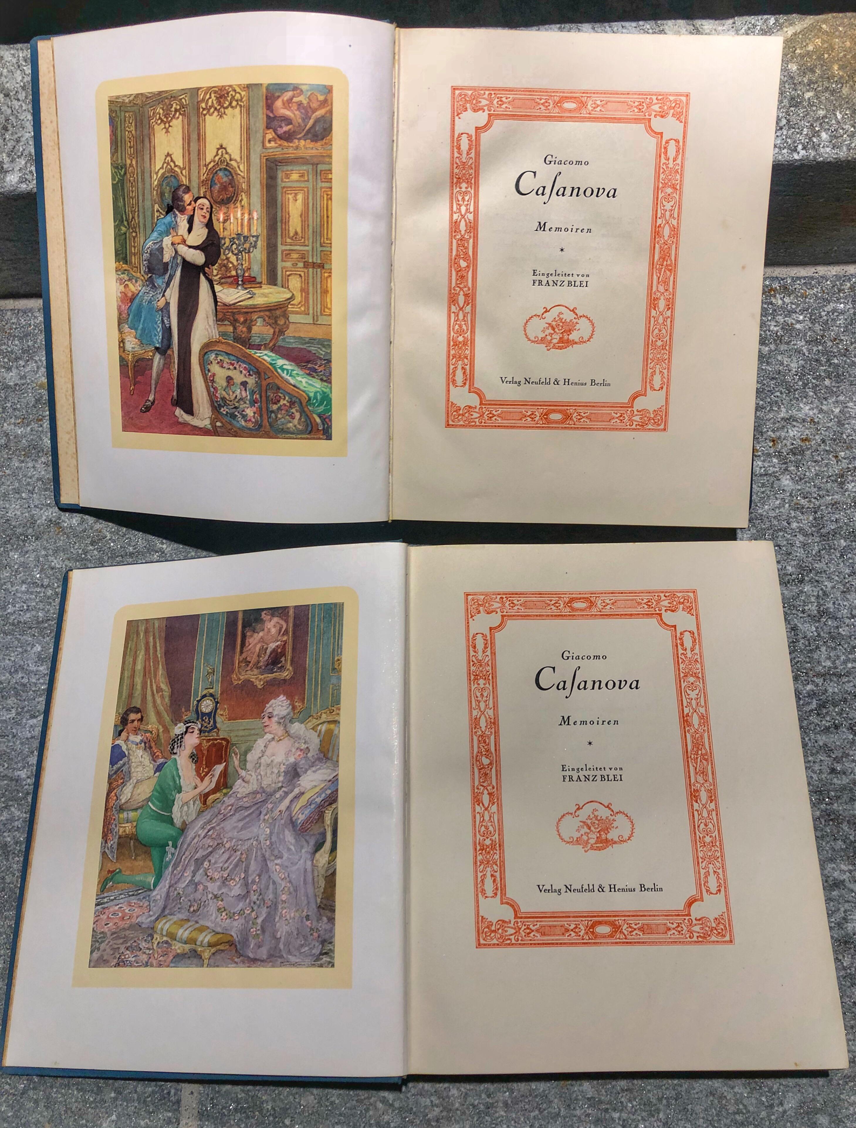 Romantic Illustrated Memories of Giacomo Casanova Berlin, Verlag Neufeld & Henius, 1925