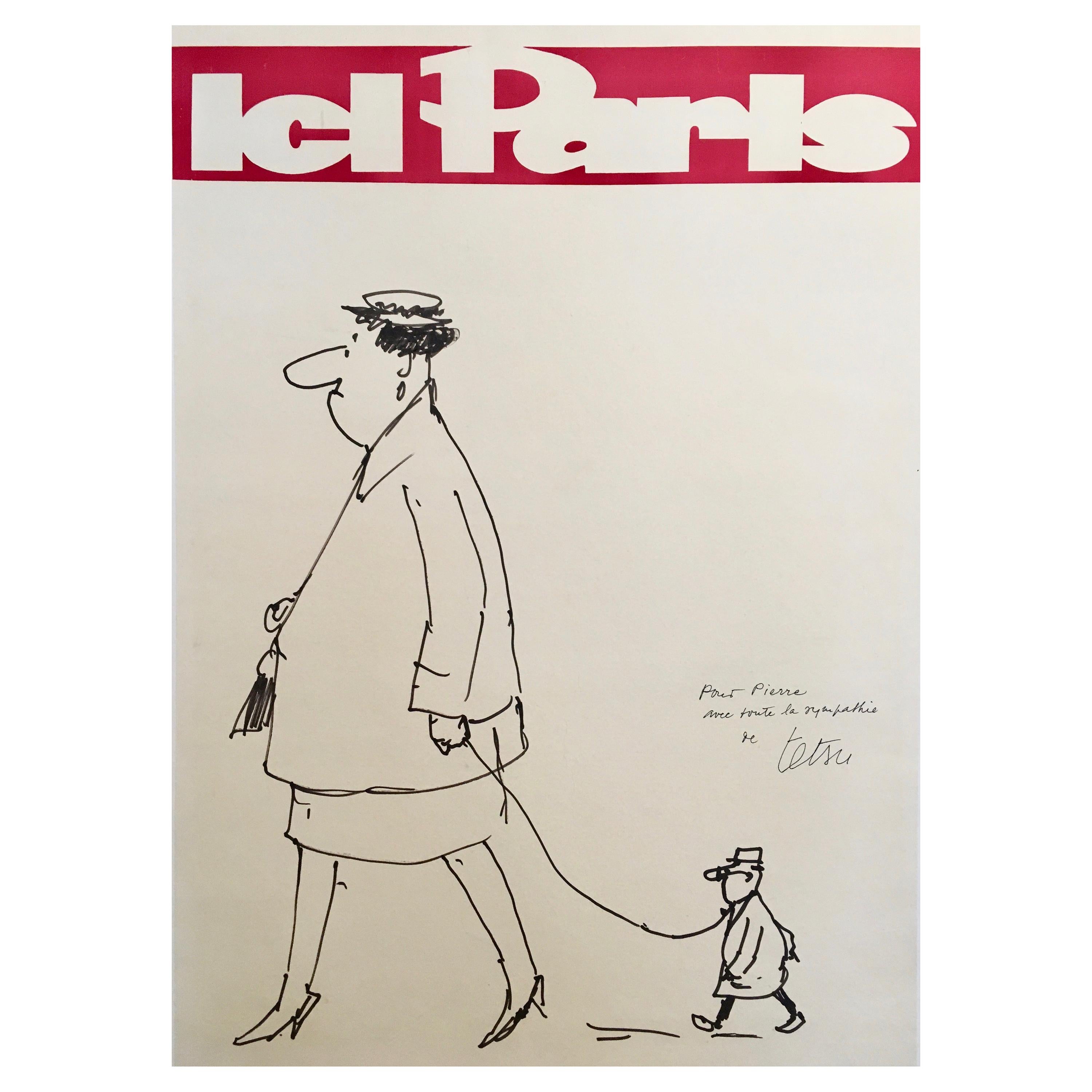 Illustration by Guy Georget, 'Ice Paris' from 1962, Original Vintage Poster