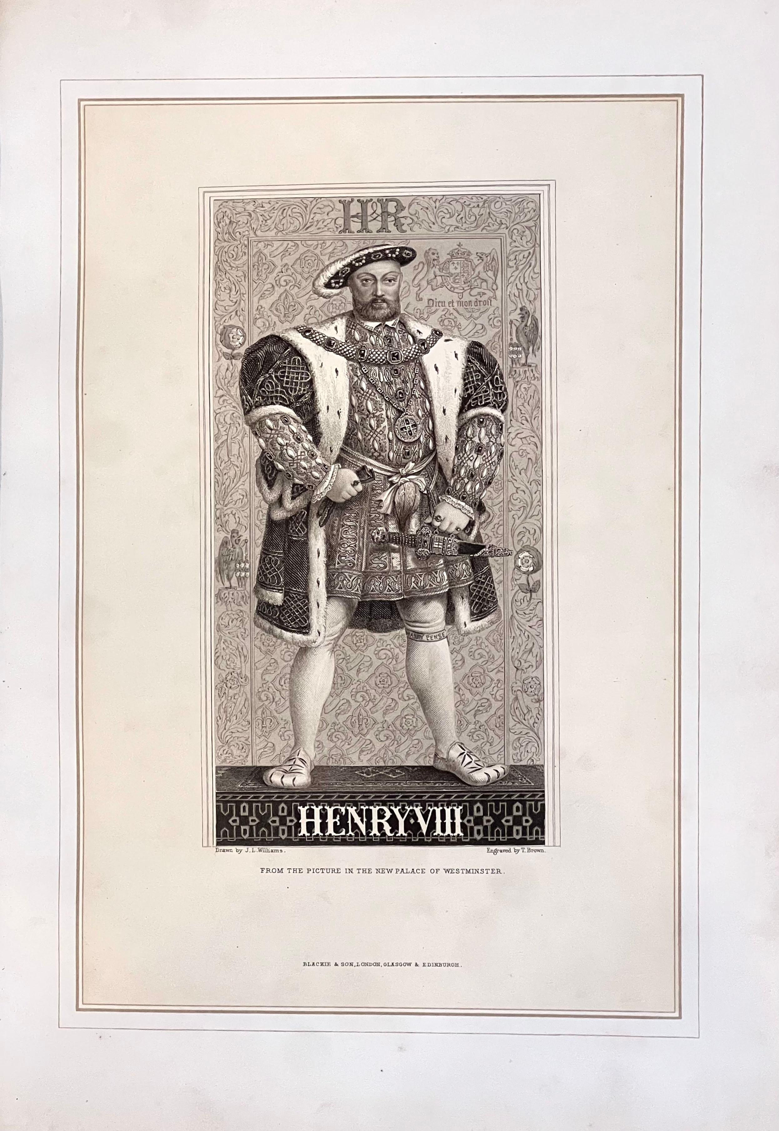 Ilustraciones de historia inglesa y escocesa en 2 volúmenes cuarto encuadernados en piel en Bueno estado para la venta en San Francisco, CA