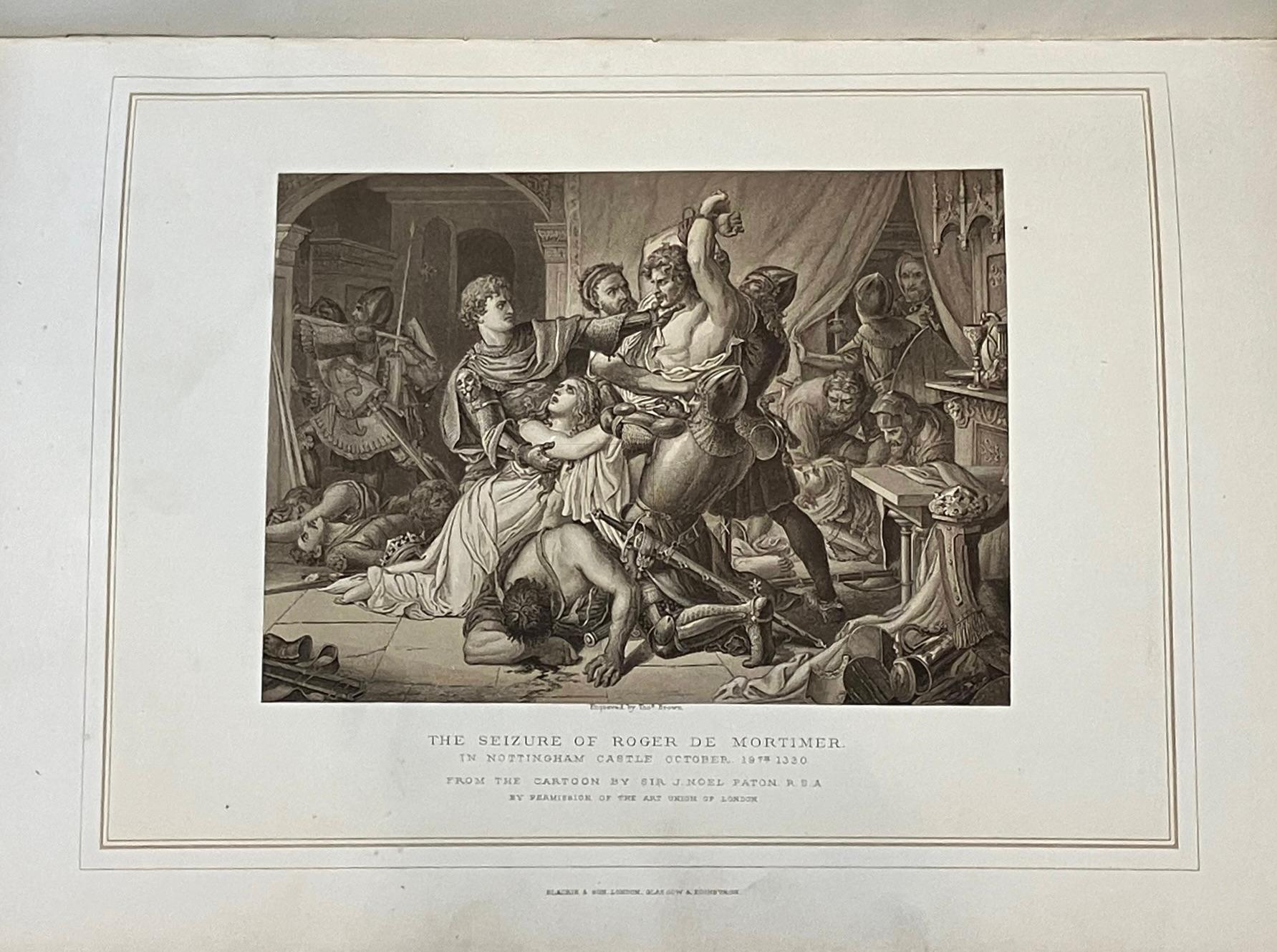 Ilustraciones de historia inglesa y escocesa en 2 volúmenes cuarto encuadernados en piel en venta 1