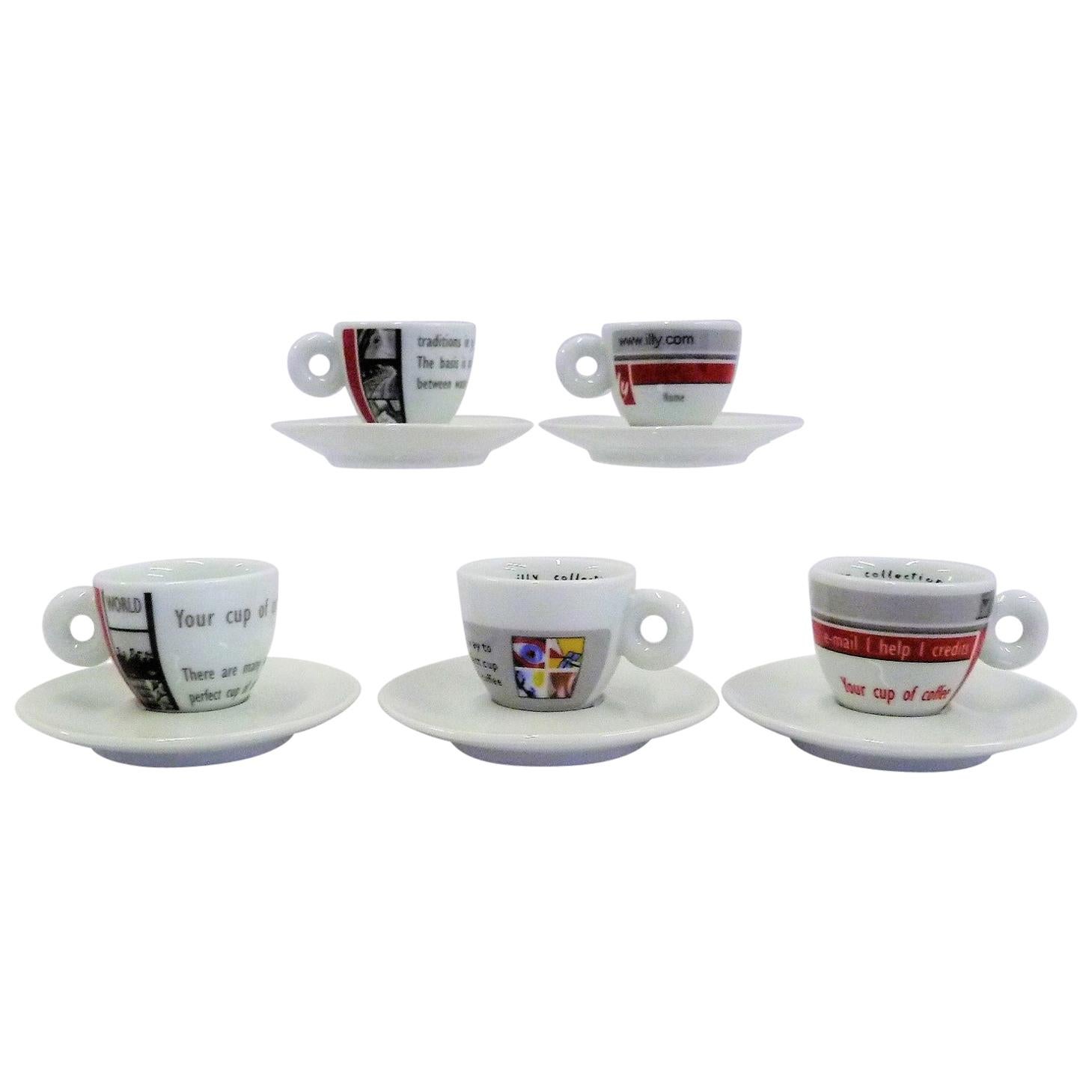 Illy Collection, No Water No Coffee, Maria Joao Calisto 2002 Espresso Cups  at 1stDibs