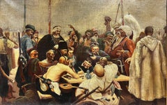 Retro Zaporozhian Cossacks Write to the Sultan of Turkey Huge 1950's Oil Painting