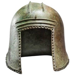 Antique Illyrian Bronze Helmet, Greek Art, 6th Century BC