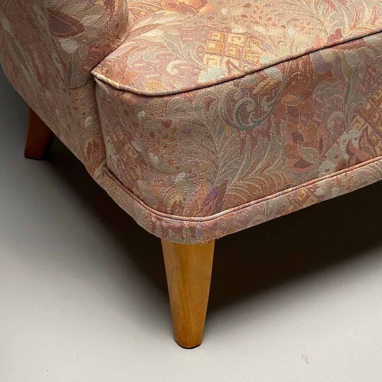 Ilmari Lappalainen, Finnish Mid-Century Modern, Lounge Chairs, Floral Fabric For Sale 7